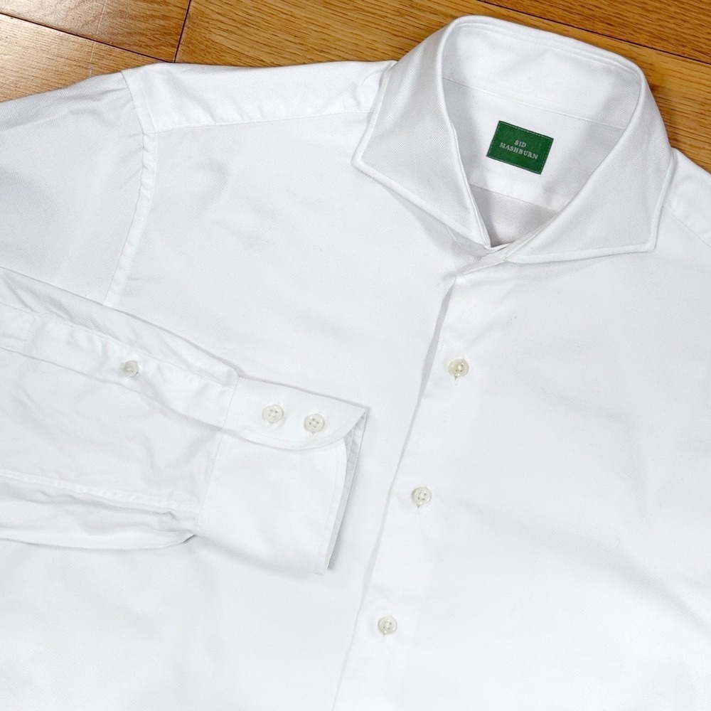 Sid Mashburn Mens Sz 16 White English Spread Collar Dress Shirt Cotton